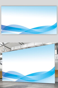 蓝色线条背景展板