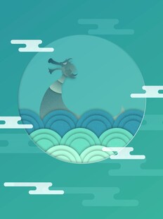 中式山水意境插画