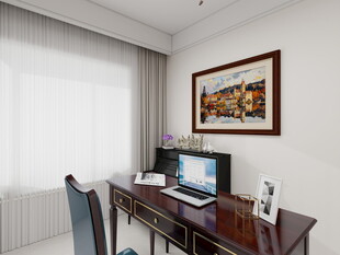 现代简约风格书房一角