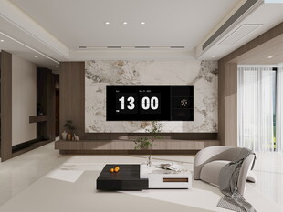 现代简约风客厅电视墙展示