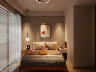 简约温馨卧室室内场景