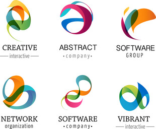多彩抽象软件标志设计