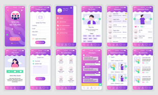 紫色系APP界面设计模板