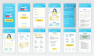 蓝色清新APP界面设计