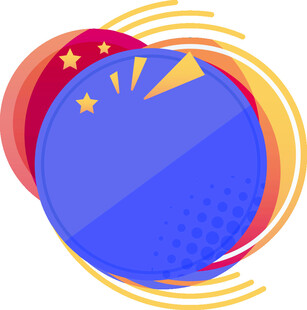 蓝色圆形装饰图案