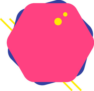 粉色几何图形抽象插画