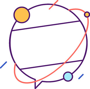 简约星球边框对话框元素