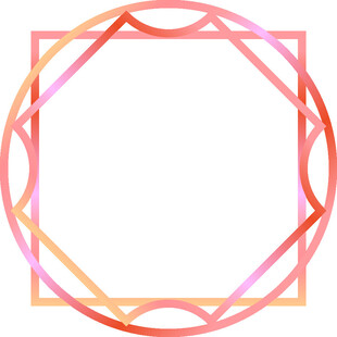 彩色渐变几何线条边框