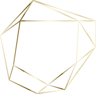 金色几何多边形边框图案