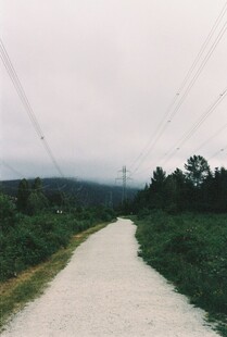 乡间小路与空中电线