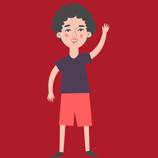挥手的男孩