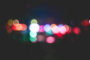 梦幻彩色光斑夜景效果