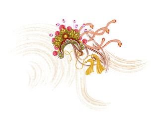 古典戏曲人物头饰插画
