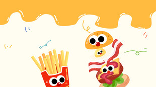 汉堡薯条快餐背景