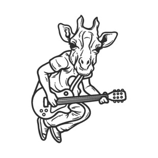 牛形角色弹吉他插画
