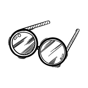 手绘简约圆形眼镜