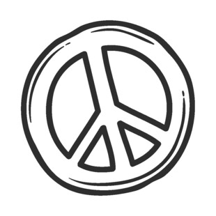 手绘和平标志图案