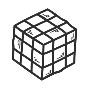 手绘黑白魔方图案