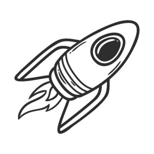 手绘火箭图标
