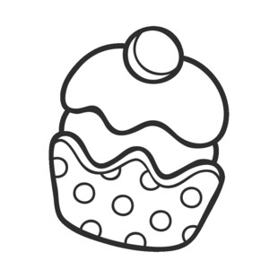 手绘卡通纸杯蛋糕简笔画
