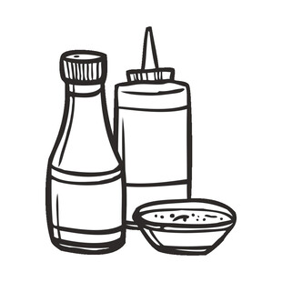 手绘调味品瓶罐与碗