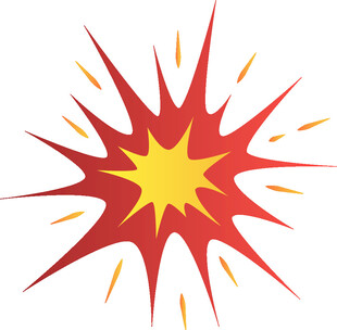 红色爆炸星状图案