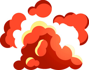 红色爆炸烟雾特效图
