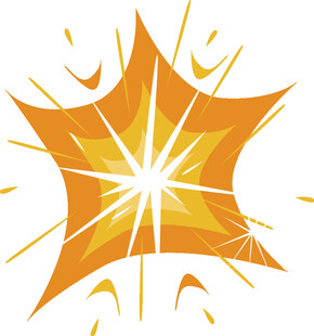 橙色爆炸星状图案元素