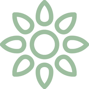 简约绿色花朵形状图标