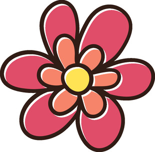 粉色花朵卡通图案设计