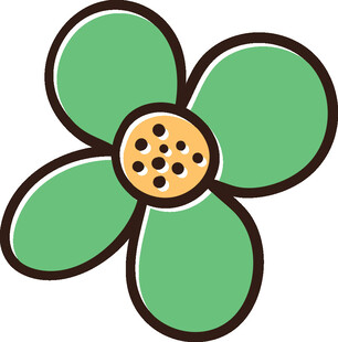 绿色卡通花朵图案设计