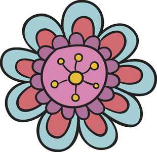 彩色手绘花朵图案