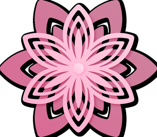 粉色花朵几何图案设计