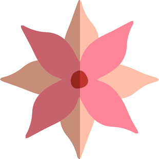 粉色花朵几何图案设计