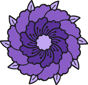 紫色花朵图案设计