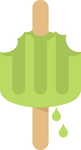 绿色冰棒滴落清凉水珠