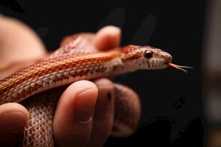 手中把玩的美丽花纹蛇