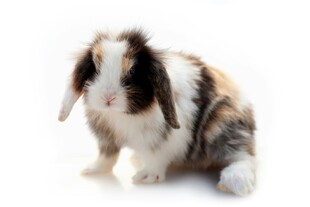 可爱三色垂耳兔