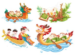 端午节划龙舟素材
