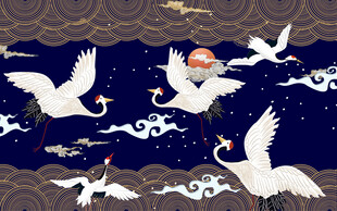 中国风 仙鹤图A2