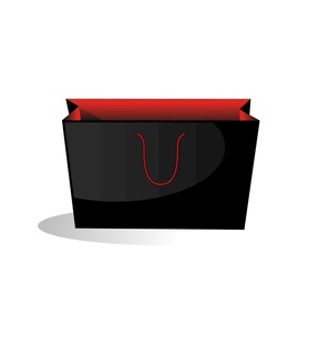 黑色手提袋带红色内衬