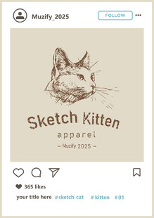 素描小猫头像