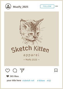 素描小猫头像