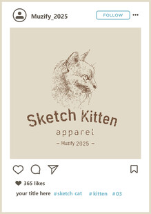 素描小猫头像