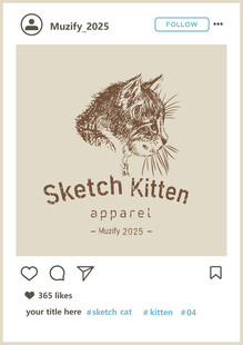 素描小猫头像