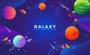 梦幻宇宙星球插画