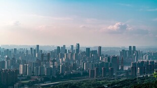 城市天际线全景俯瞰图