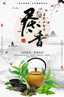 茶香四溢国风茶道海报