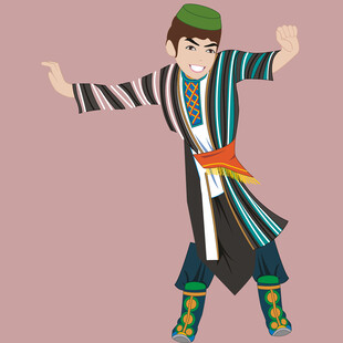 身着民族服饰的活力舞者