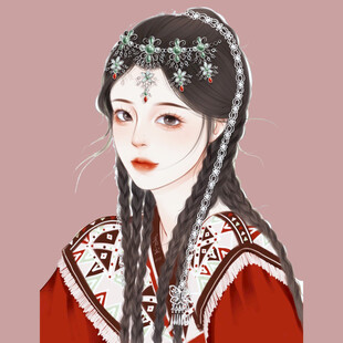 古风红衣女子精致扮相
